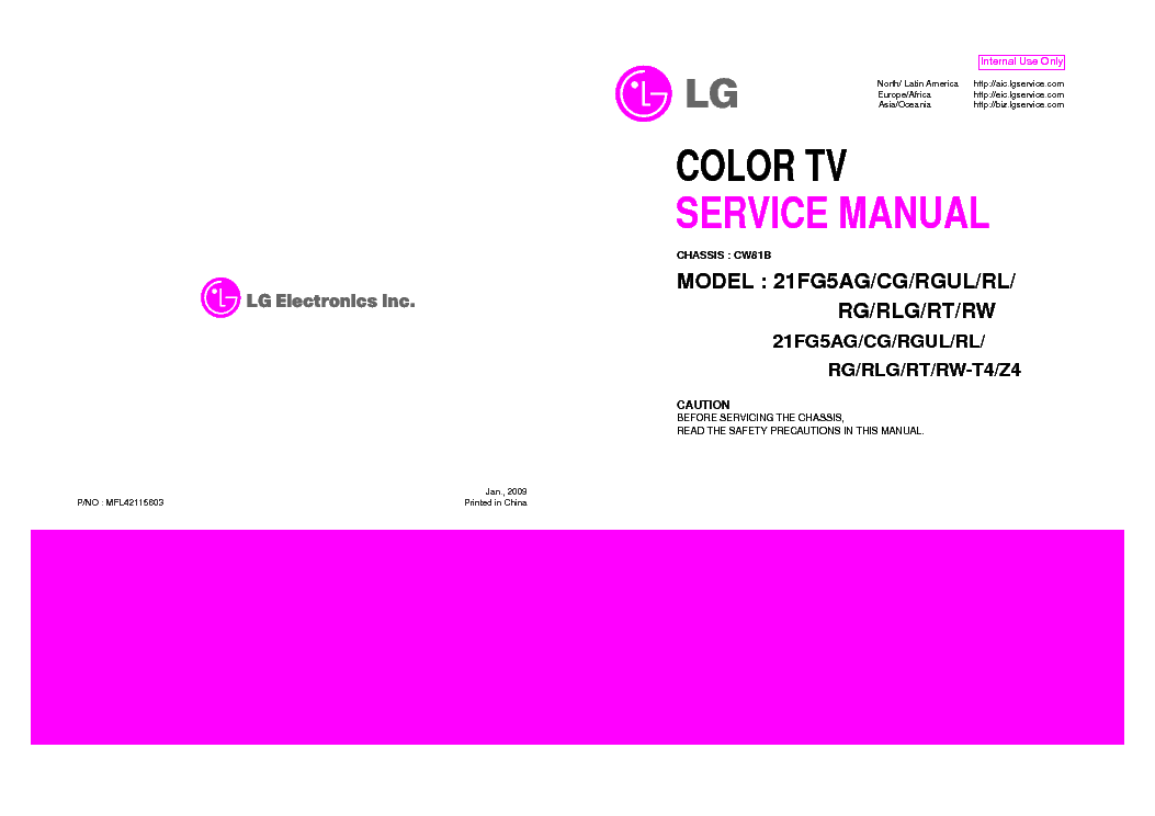 LG 21FG5AG[CG][RGUL][RL][RG][RLG][RT][RW] CHASSIS CW81B service manual (1st page)